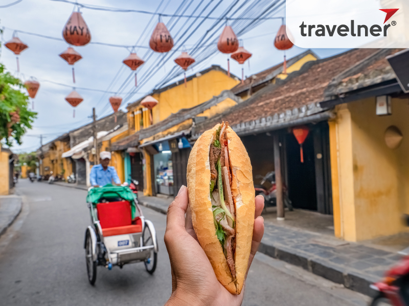 Banh mi is a famous street food in Vietnam.