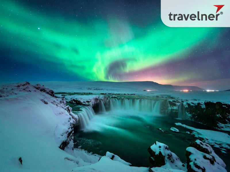 The nightly Aurora Borealis illuminates throughout the sky in Lapland