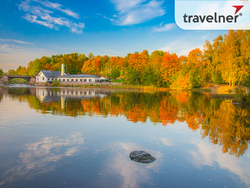 Fall color forest in Ruissalo island, Turku archipelago