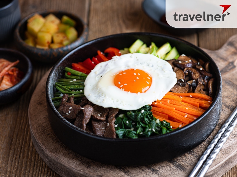 Bibimbap is a Korean rice dish with robust flavors Bibimbap is a Korean rice dish with robust flavors