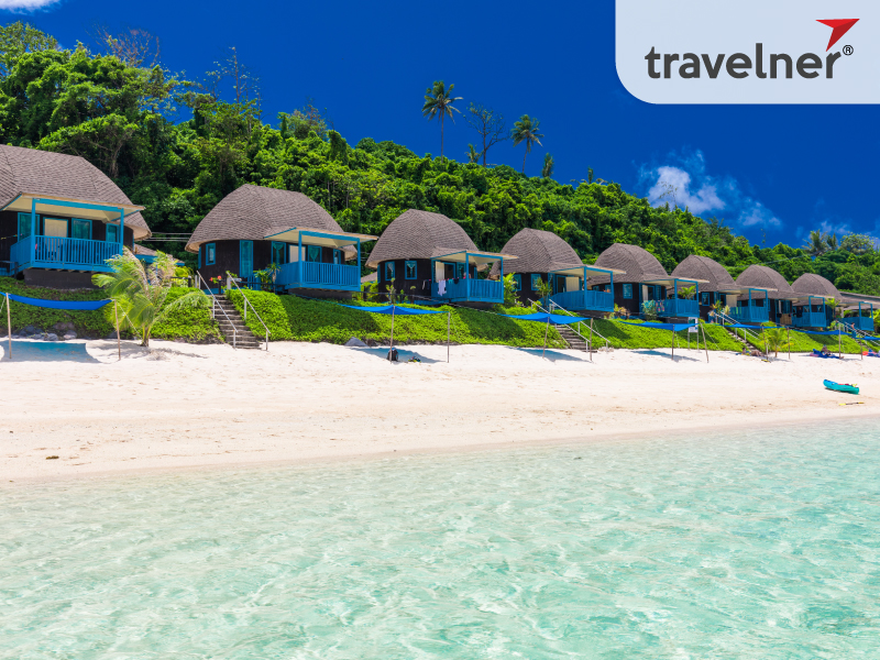 Bungalows in beautiful Lalomanu Beach. Bungalows in beautiful Lalomanu Beach.