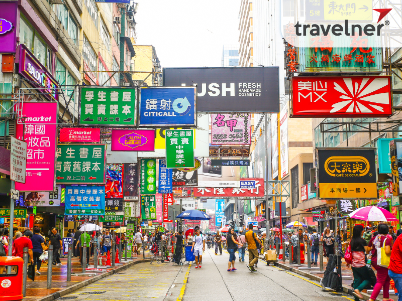 Crowded street in Ladies Market.