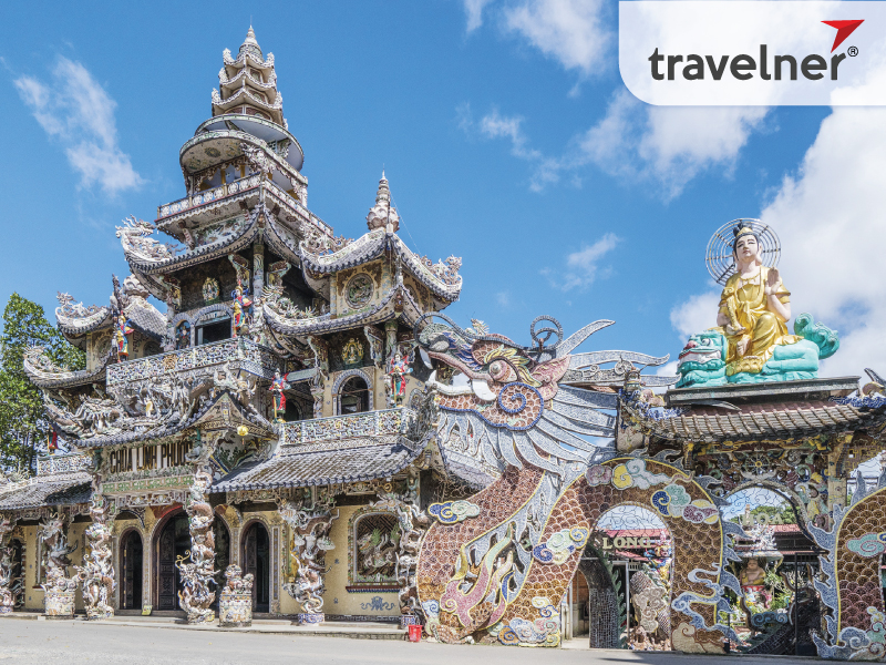 Linh Phuoc Pagoda is made from broken dishes and bottles