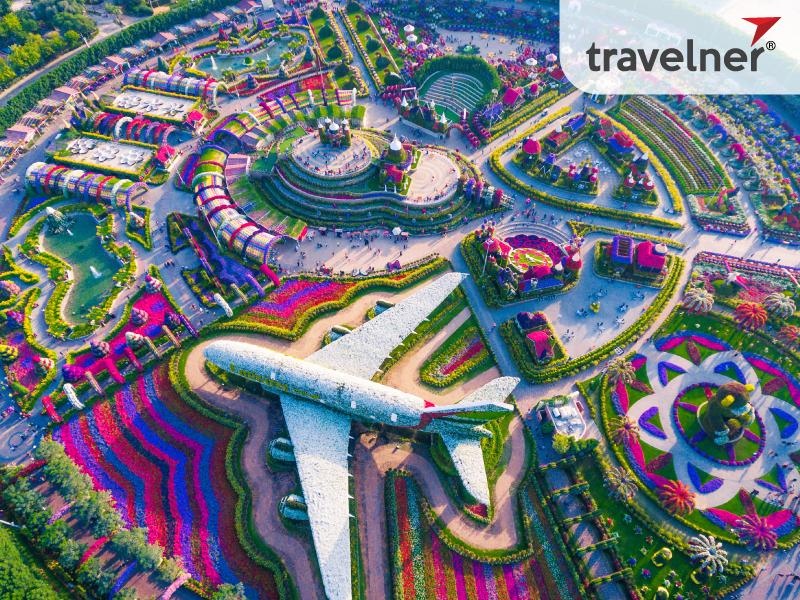 Miracle Garden with 45 million flowers in bloom.