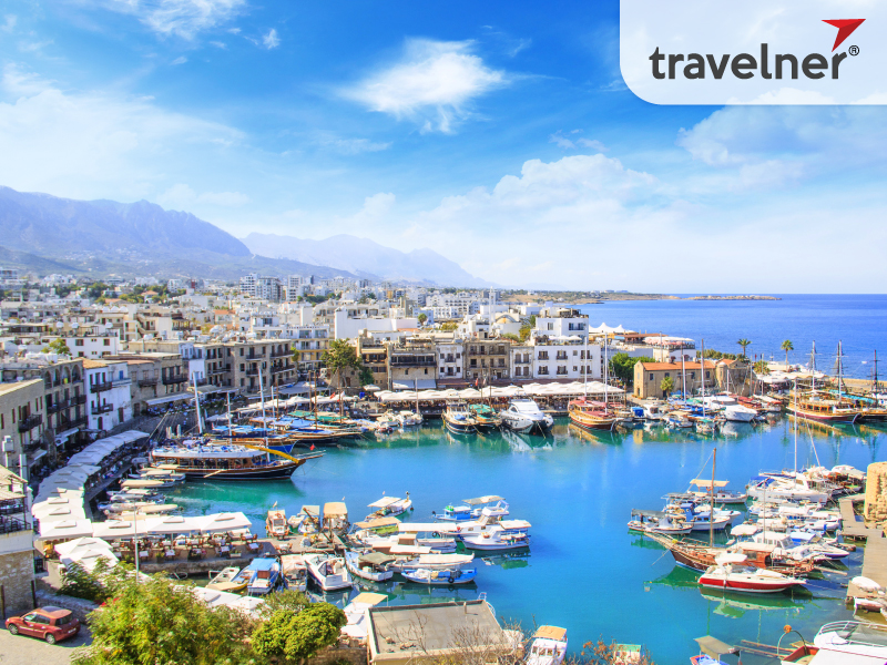 The crowded seaport in Kyrenia, Cyprus