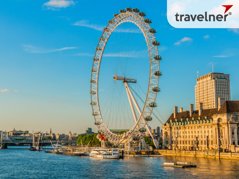 The giant London Eye wheel is located in a prime location in the city
 center.