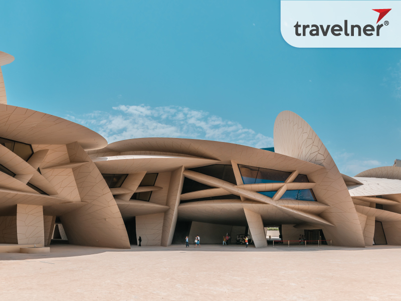 The National Museum of Qatar is constructed with unique architecture