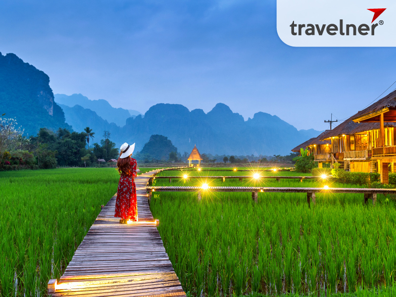 Vang Vieng, a small and peaceful town, is one of the best places to visit in Laos