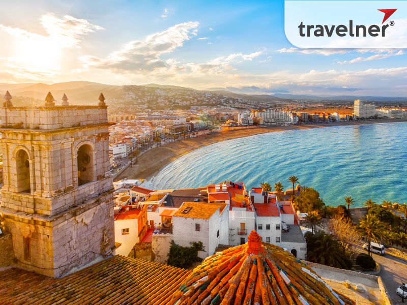 View on Peniscola from the top of Pope Luna's Castle, Valencia